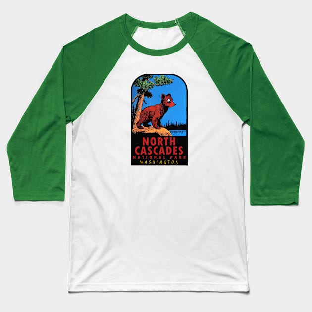 North Cascades National Park Vintage Baseball T-Shirt by Hilda74